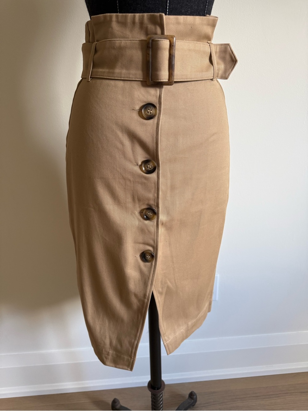 High-Waist Belted Midi Skirt - Picture 2 of 5